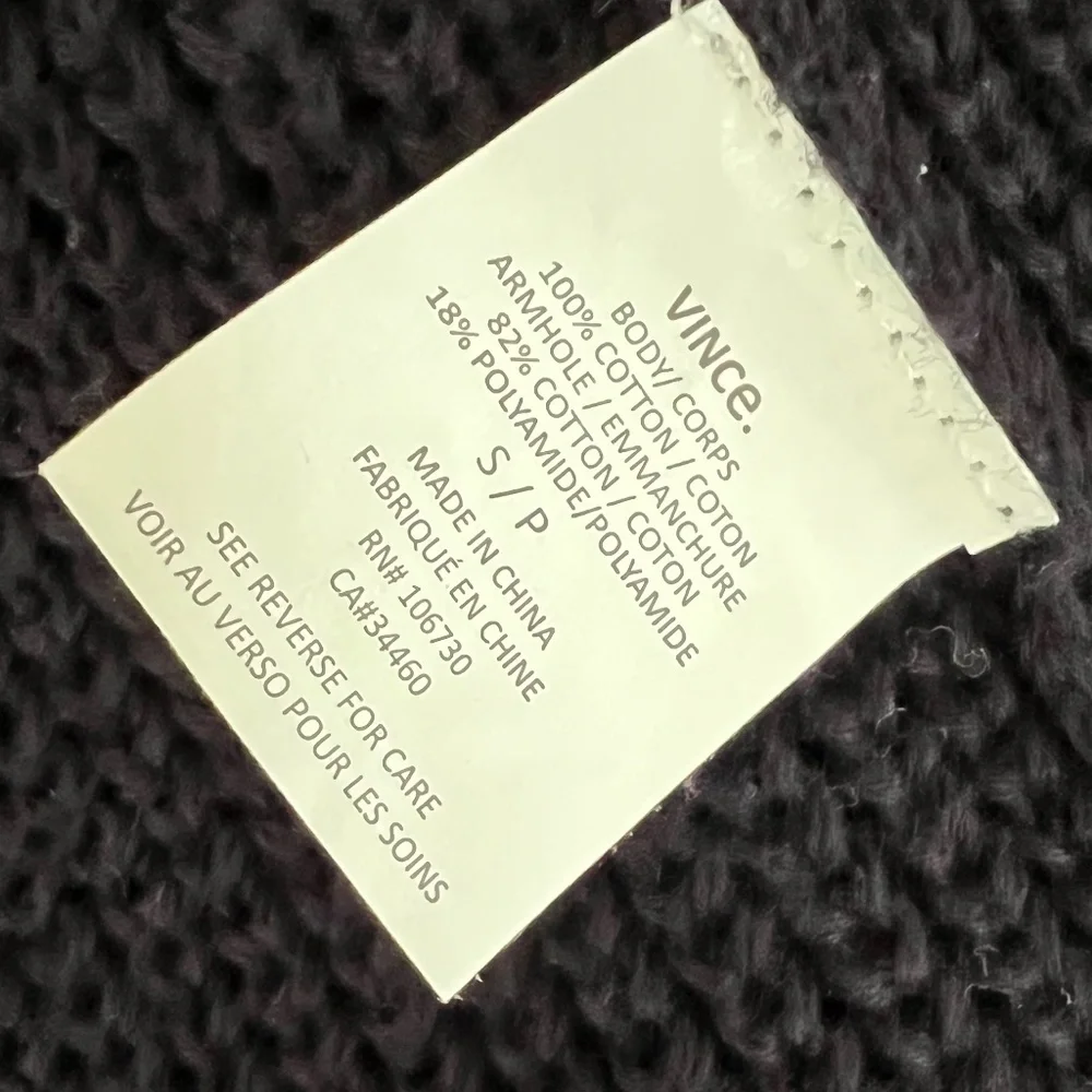 Vince navy blue shawl collar cotton cardigan - Picture 8 of 8